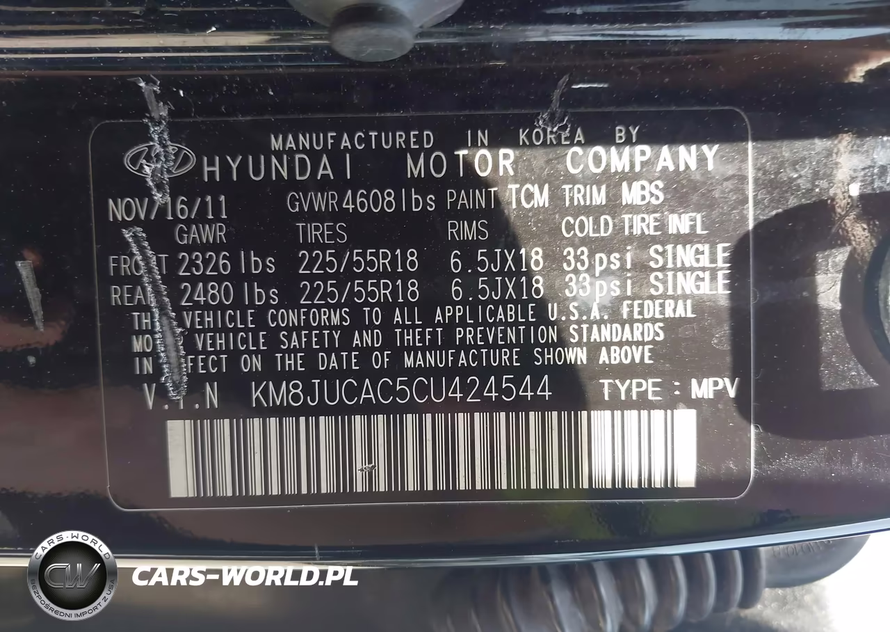 2012 Hyundai Tucson Limited VIN:KM8JUCAC5CU424544 - 9