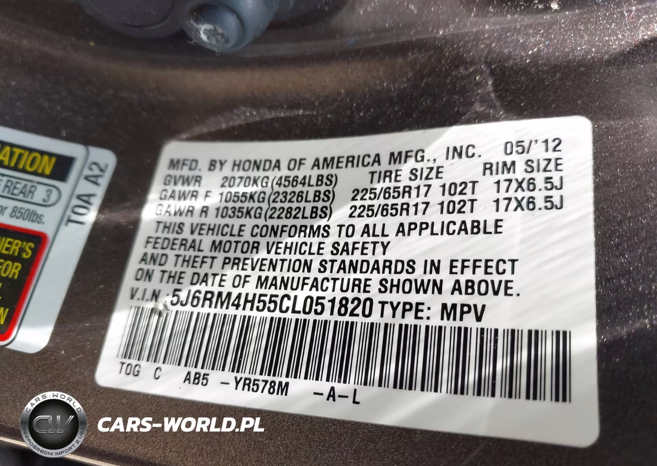 2012 Honda Cr-V Ex VIN:5J6RM4H55CL051820 - 9