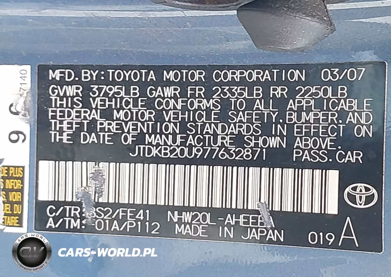 2007 Toyota Prius Touring VIN:JTDKB20U977632871 - 9