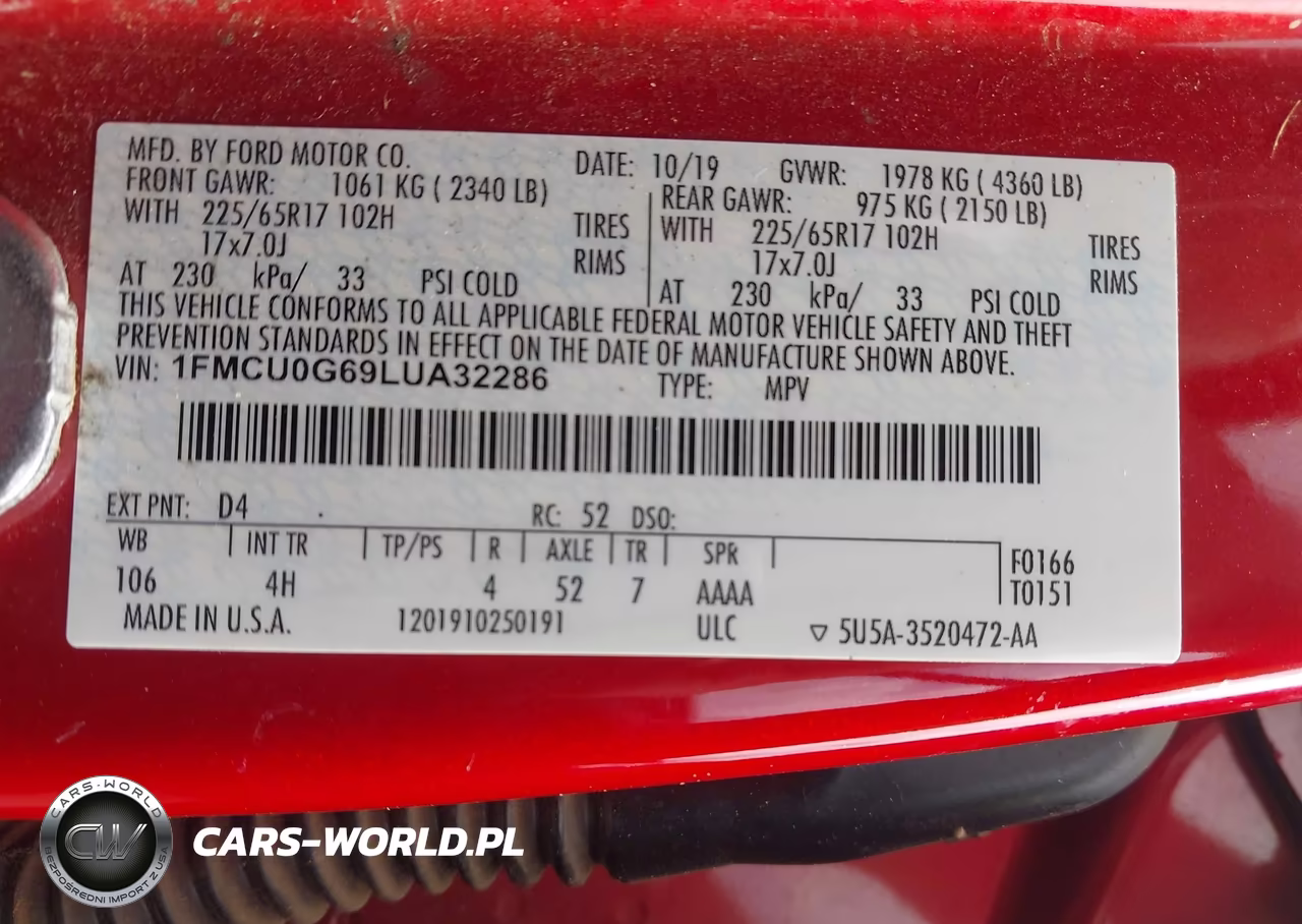 2020 Ford Escape Se VIN:1FMCU0G69LUA32286 - 9