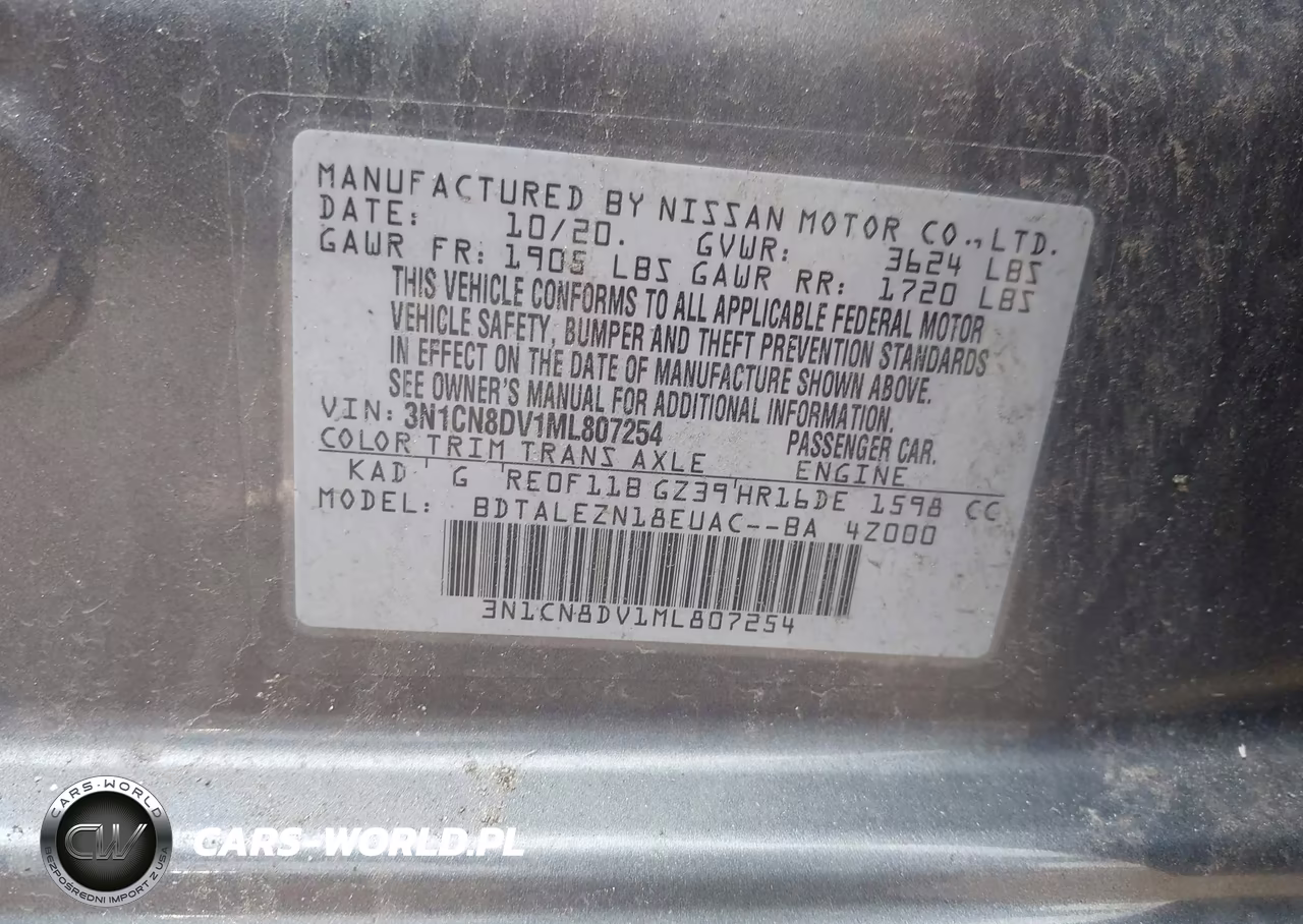 2021 Nissan Versa S Xtronic Cvt VIN:3N1CN8DV1ML807254 - 9