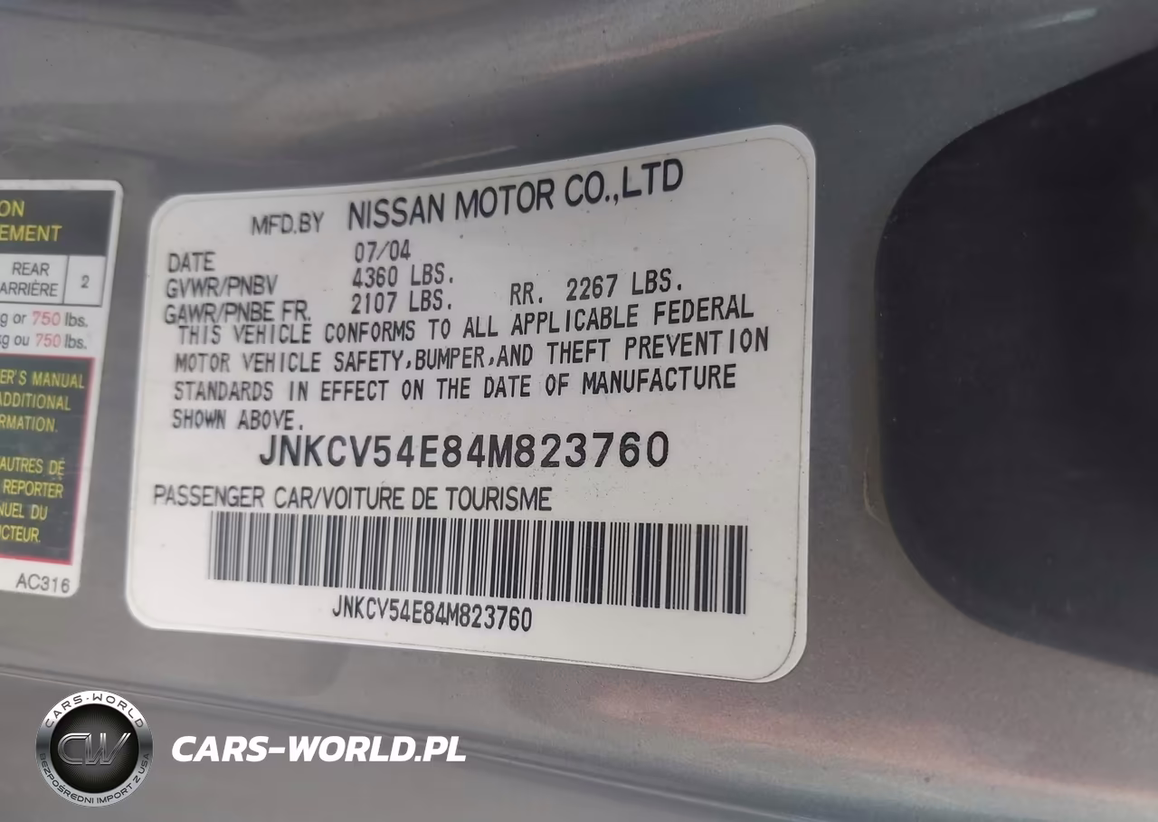 2004 Infiniti G35 VIN:JNKCV54E84M823760 - 9