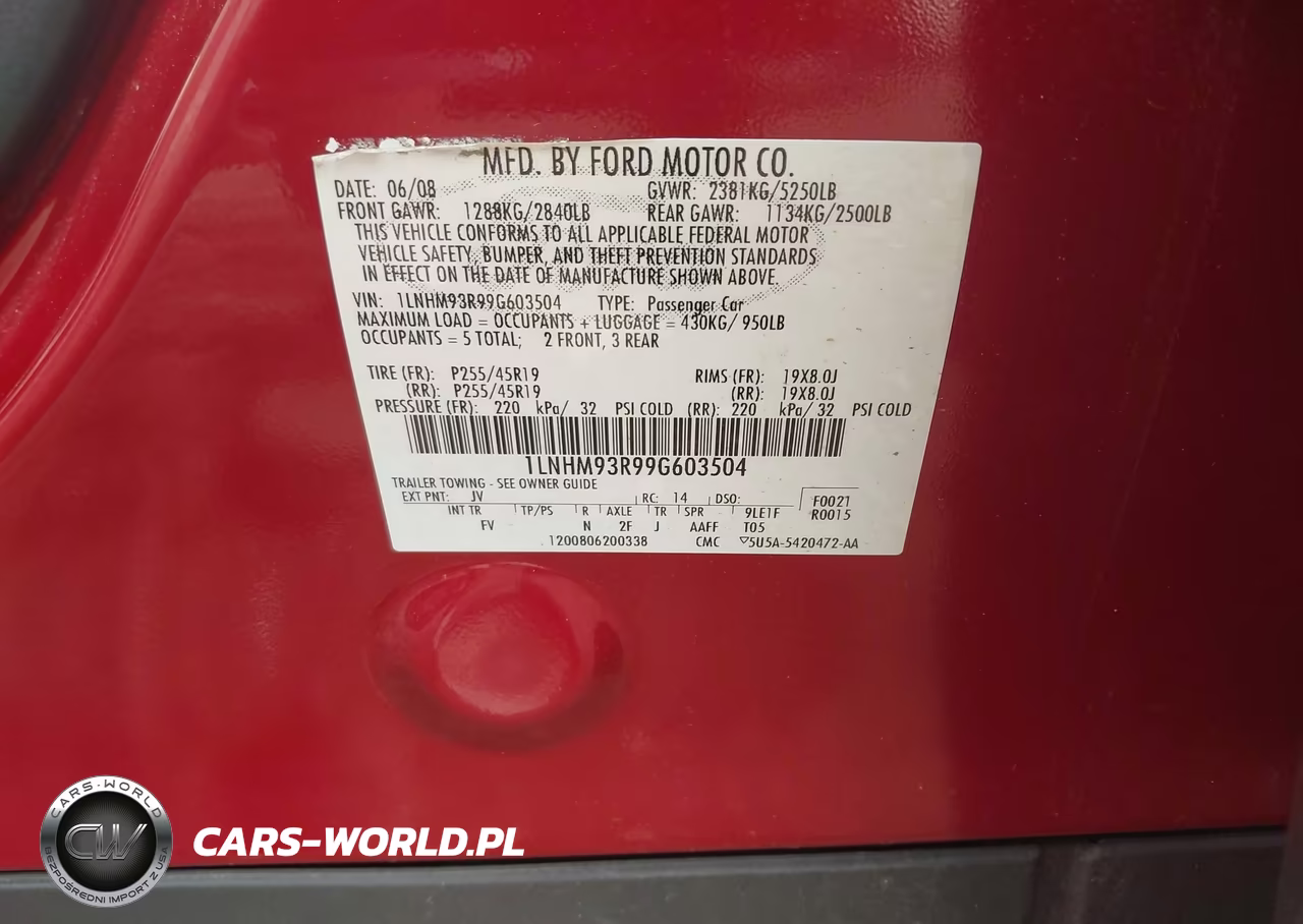 2009 Lincoln Mks VIN:1LNHM93R99G603504 - 9