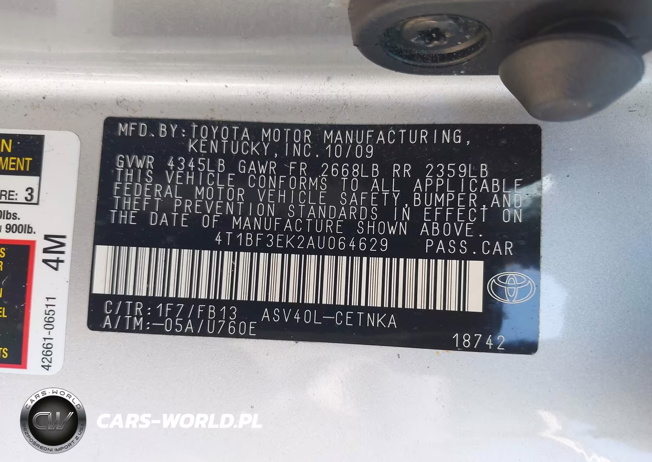 2010 Toyota Camry Le VIN:4T1BF3EK2AU064629 - 9