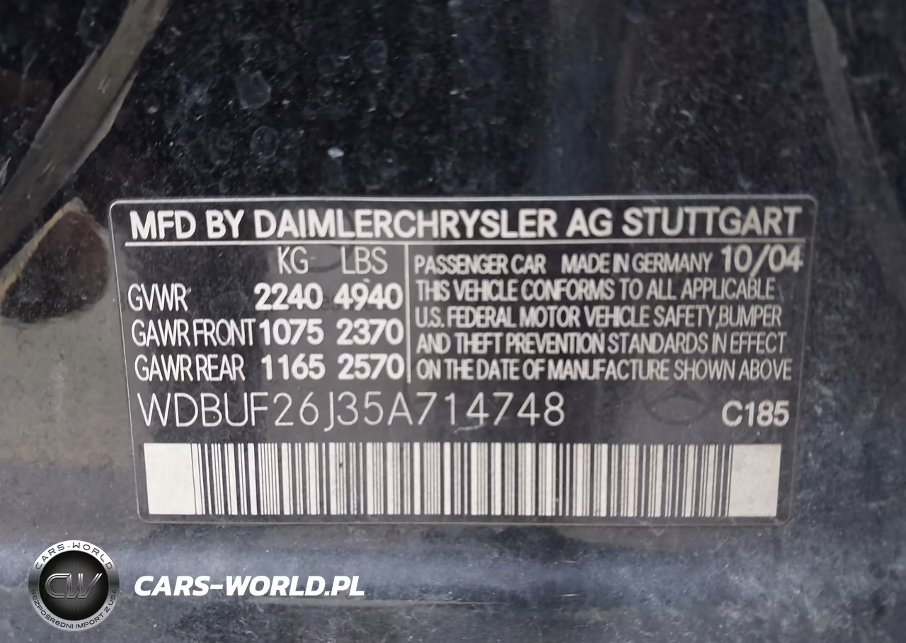 2005 Mercedes-Benz E 320 Cdi VIN:WDBUF26J35A714748 - 9