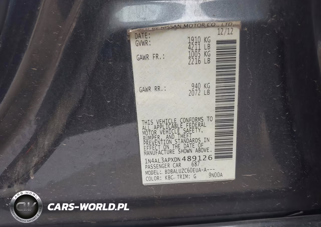 2013 Nissan Altima 2.5 Sv VIN:1N4AL3APXDN489126 - 9