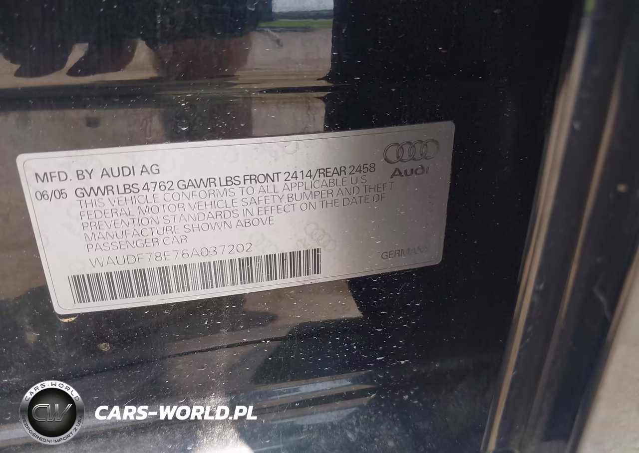 2006 Audi A4 2.0T VIN:WAUDF78E76A037202 - 9