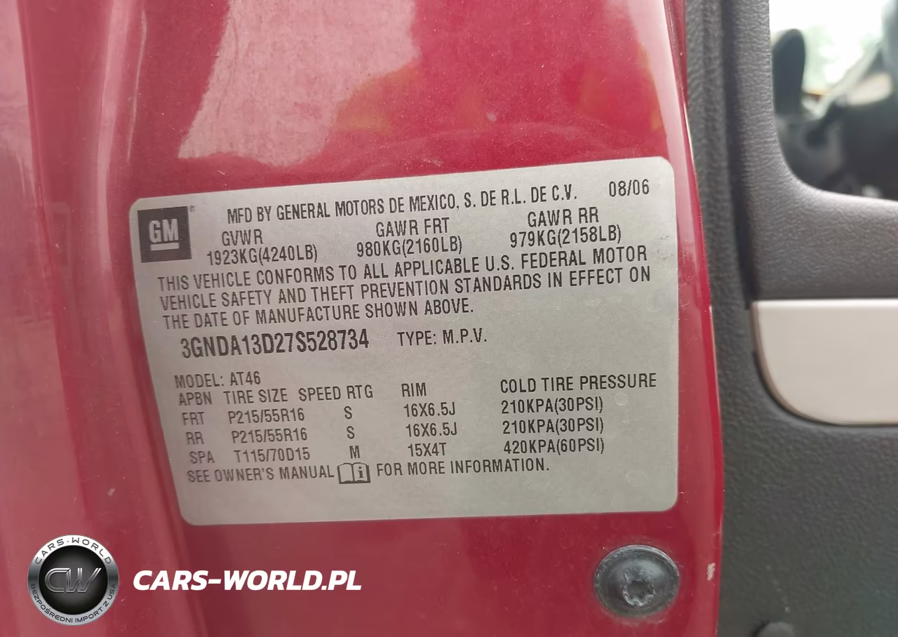2007 Chevrolet Hhr Ls VIN:3GNDA13D27S528734 - 9