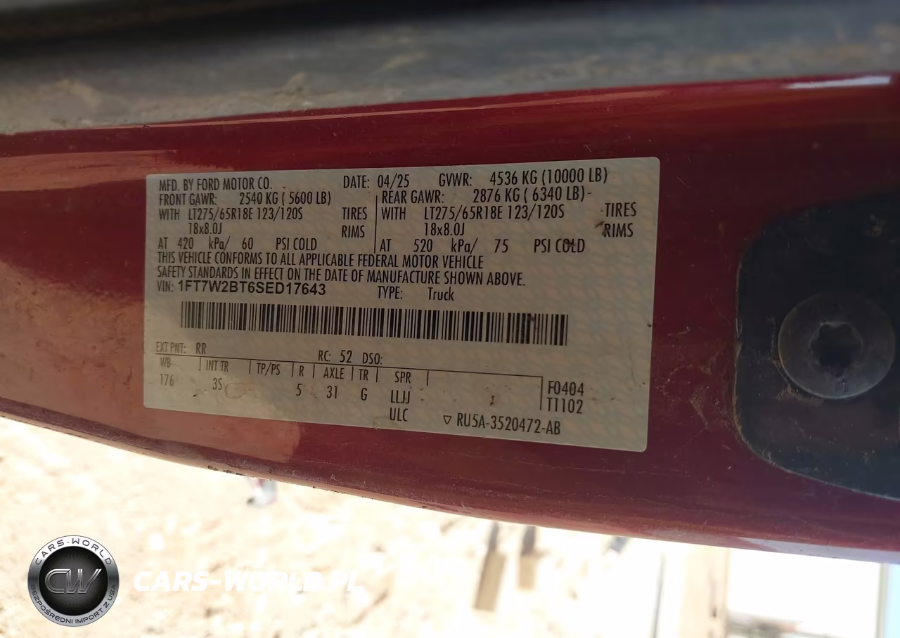 2025 Ford F-250 Xlt VIN:1FT7W2BT6SED17643 - 9