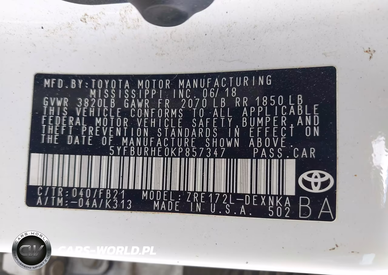 2019 Toyota Corolla Le VIN:5YFBURHE0KP857347 - 9