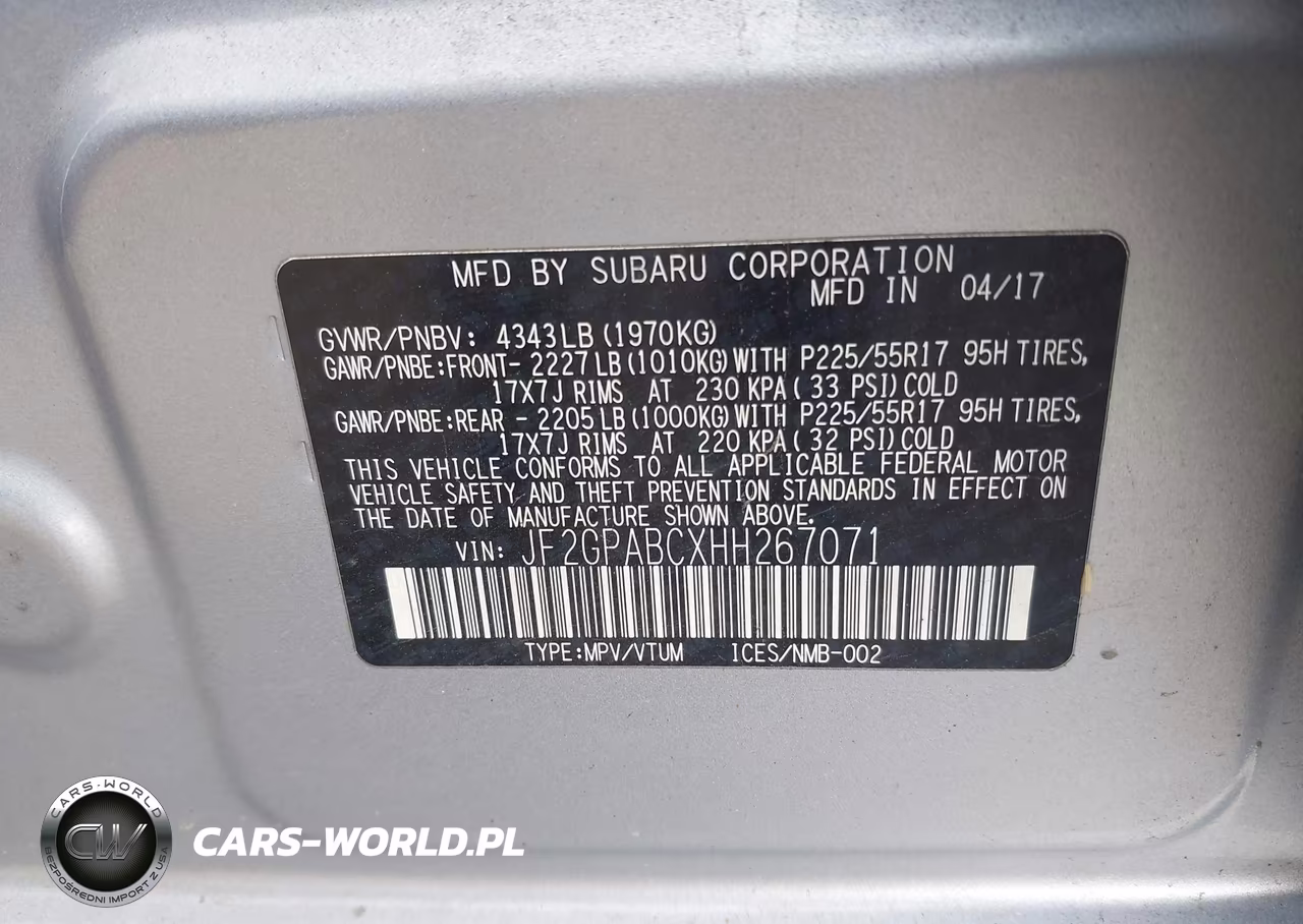 2017 Subaru Crosstrek 2.0I Premium VIN:JF2GPABCXHH267071 - 9