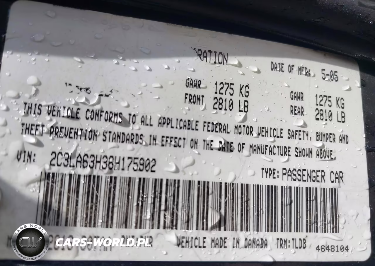 2006 Chrysler 300C VIN:2C3LA63H36H175902 - 9