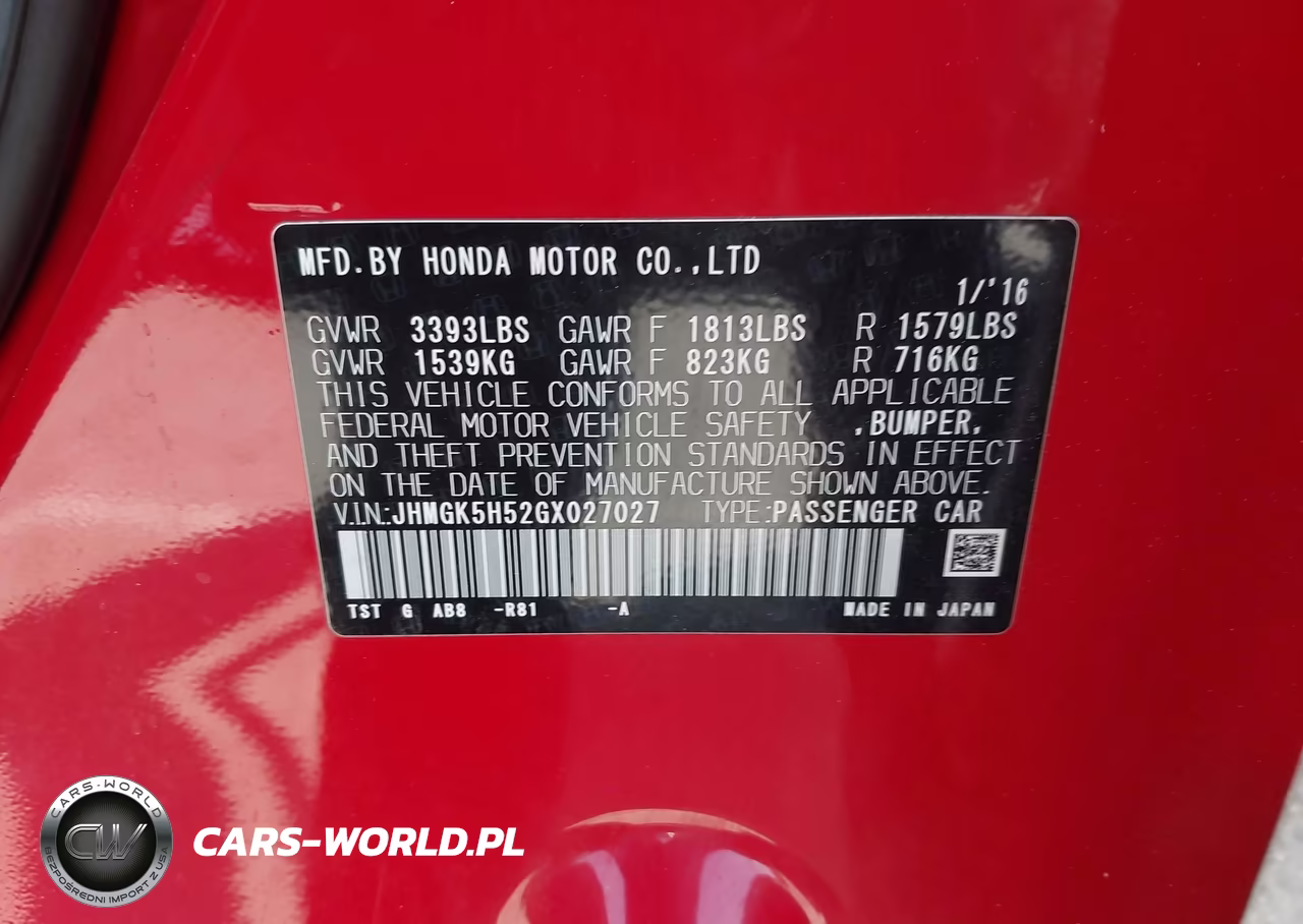 2016 Honda Fit Lx VIN:JHMGK5H52GX027027 - 9