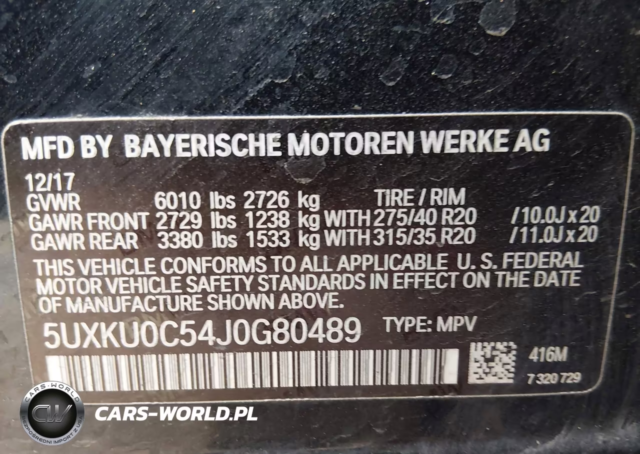 2018 BMW X6 Sdrive35I VIN:5UXKU0C54J0G80489 - 9