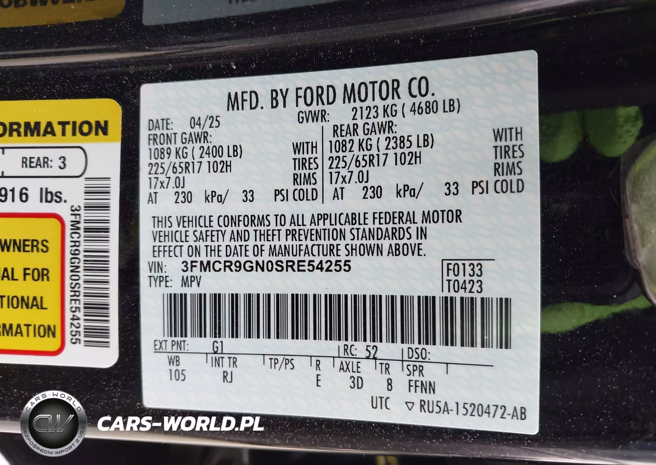 2025 Ford Bronco Sport Heritage VIN:3FMCR9GN0SRE54255 - 9