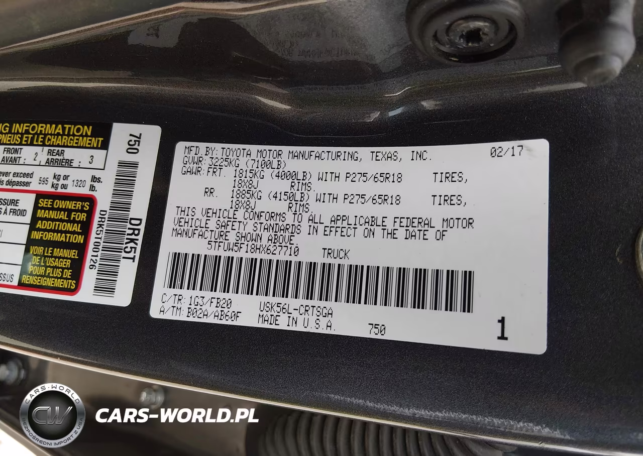 2017 Toyota Tundra Sr5 5.7L V8 VIN:5TFUW5F18HX627710 - 9