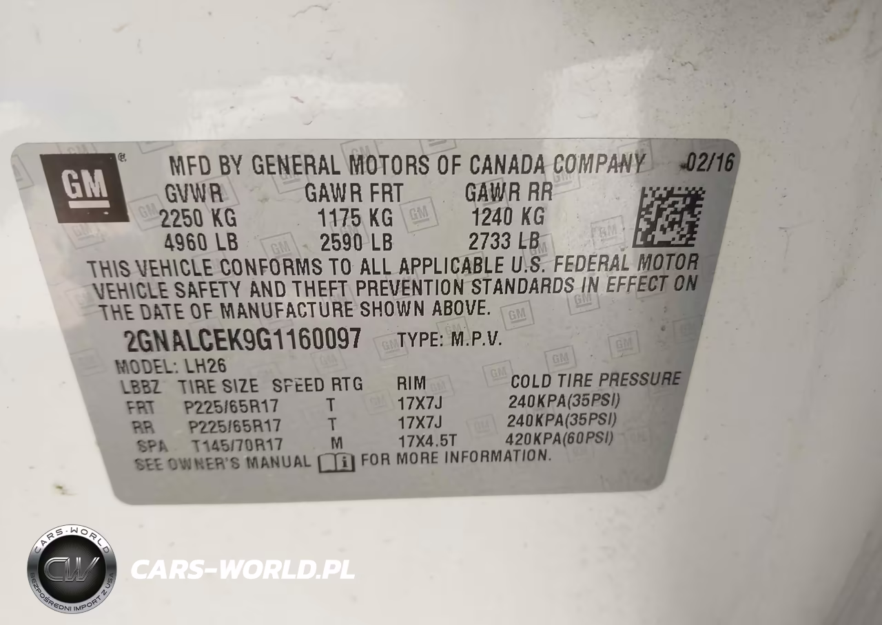 2016 Chevrolet Equinox Lt VIN:2GNALCEK9G1160097 - 9