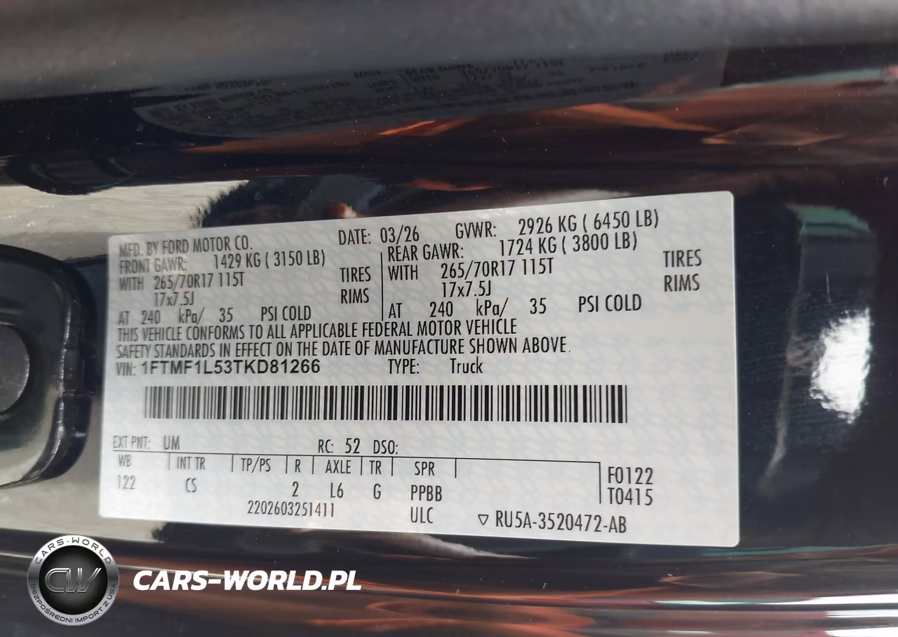 2026 Ford F-150 Xl VIN:1FTMF1L53TKD81266 - 9
