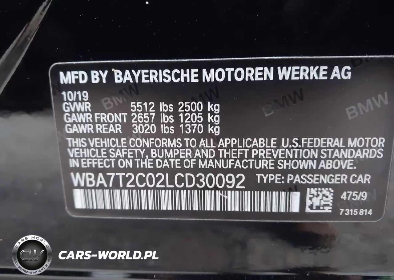2020 BMW 740I VIN:WBA7T2C02LCD30092 - 9
