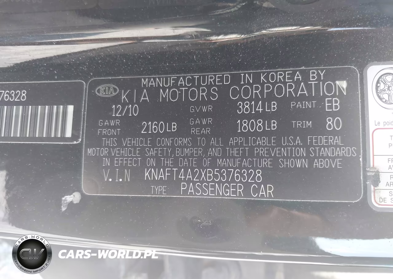 2011 Kia Forte Lx VIN:KNAFT4A2XB5376328 - 9