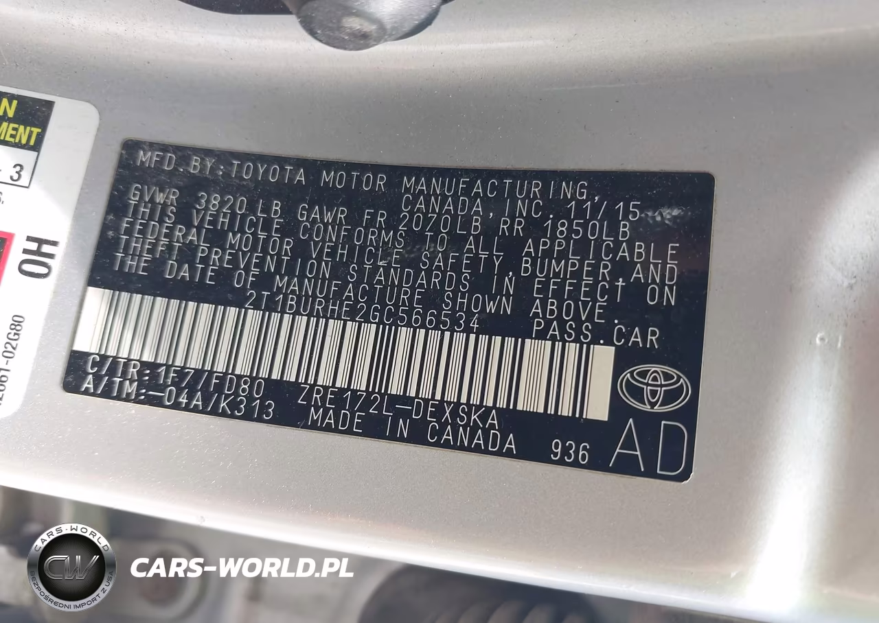 2016 Toyota Corolla S Plus VIN:2T1BURHE2GC566534 - 9