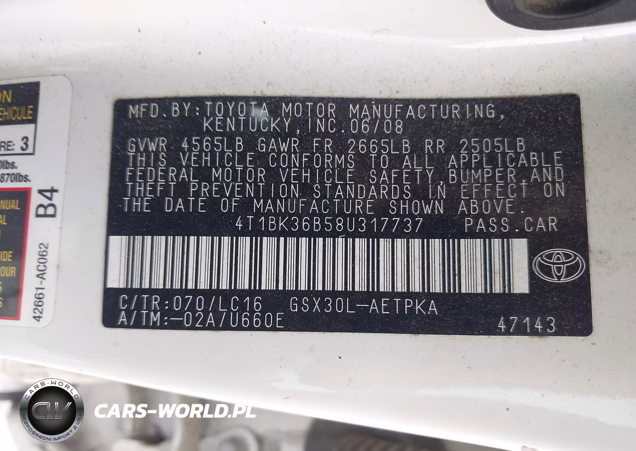 2008 Toyota Avalon Limited VIN:4T1BK36B58U317737 - 9