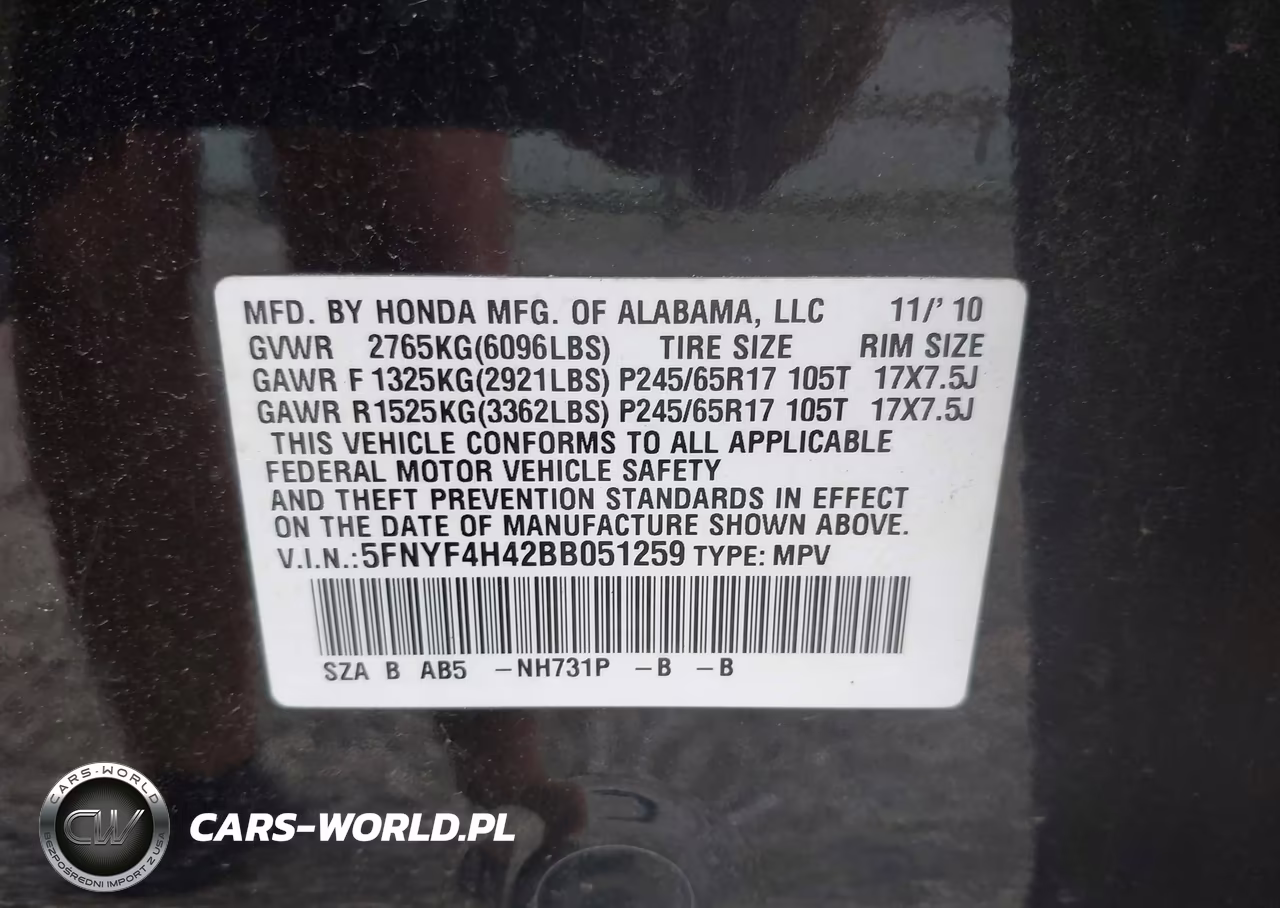 2011 Honda Pilot Ex VIN:5FNYF4H42BB051259 - 9