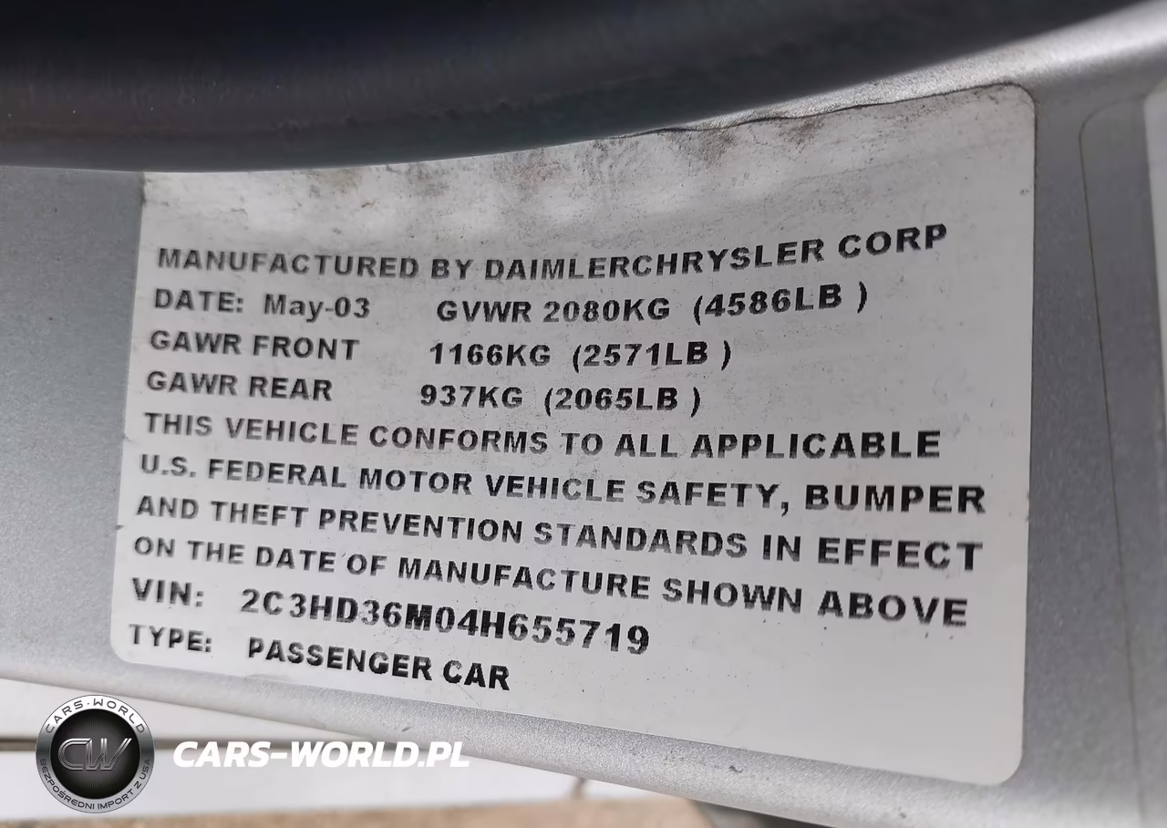 2004 Chrysler Concorde Lxi VIN:2C3HD36M04H655719 - 9