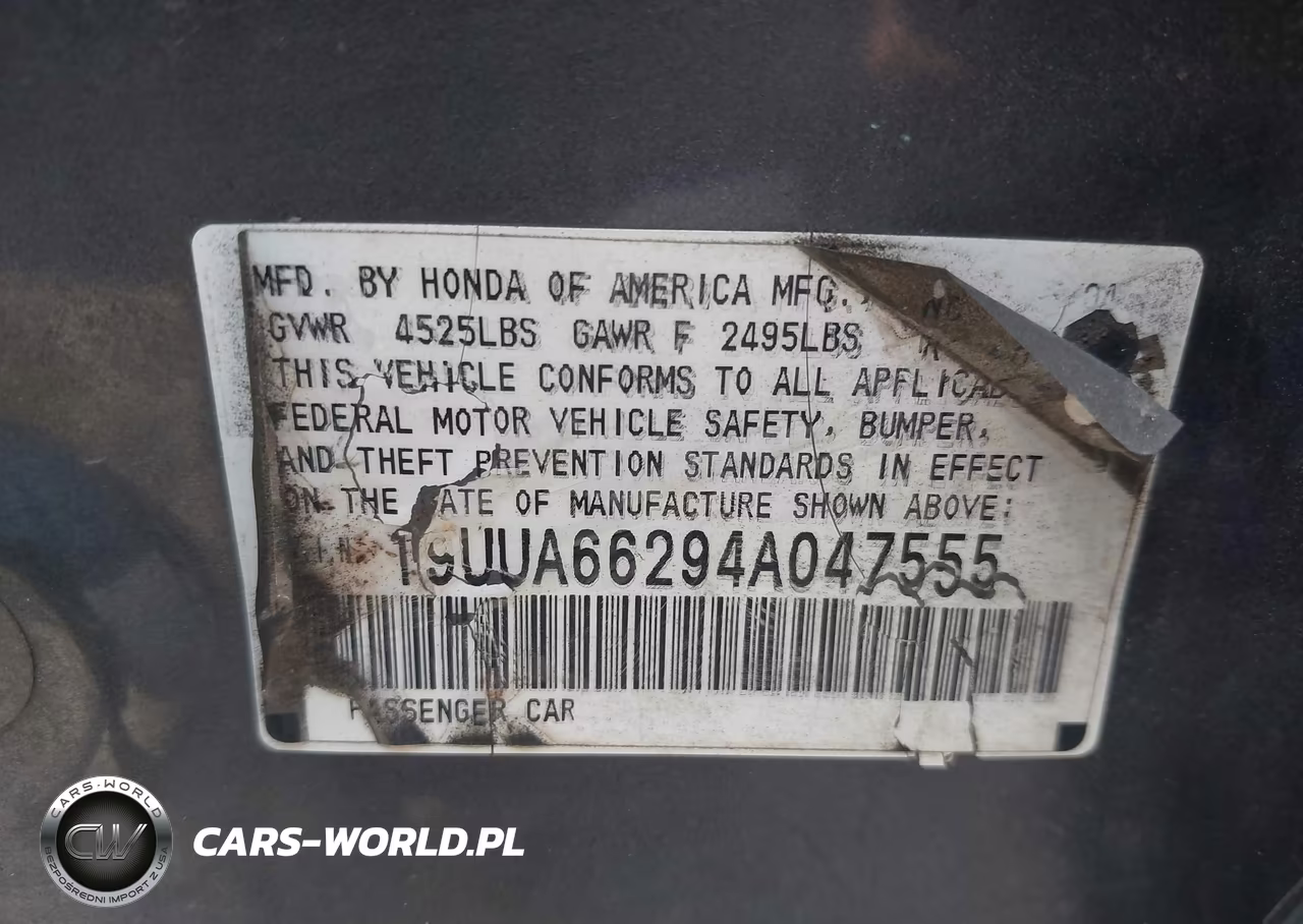 2004 Acura Tl VIN:19UUA66294A047555 - 9