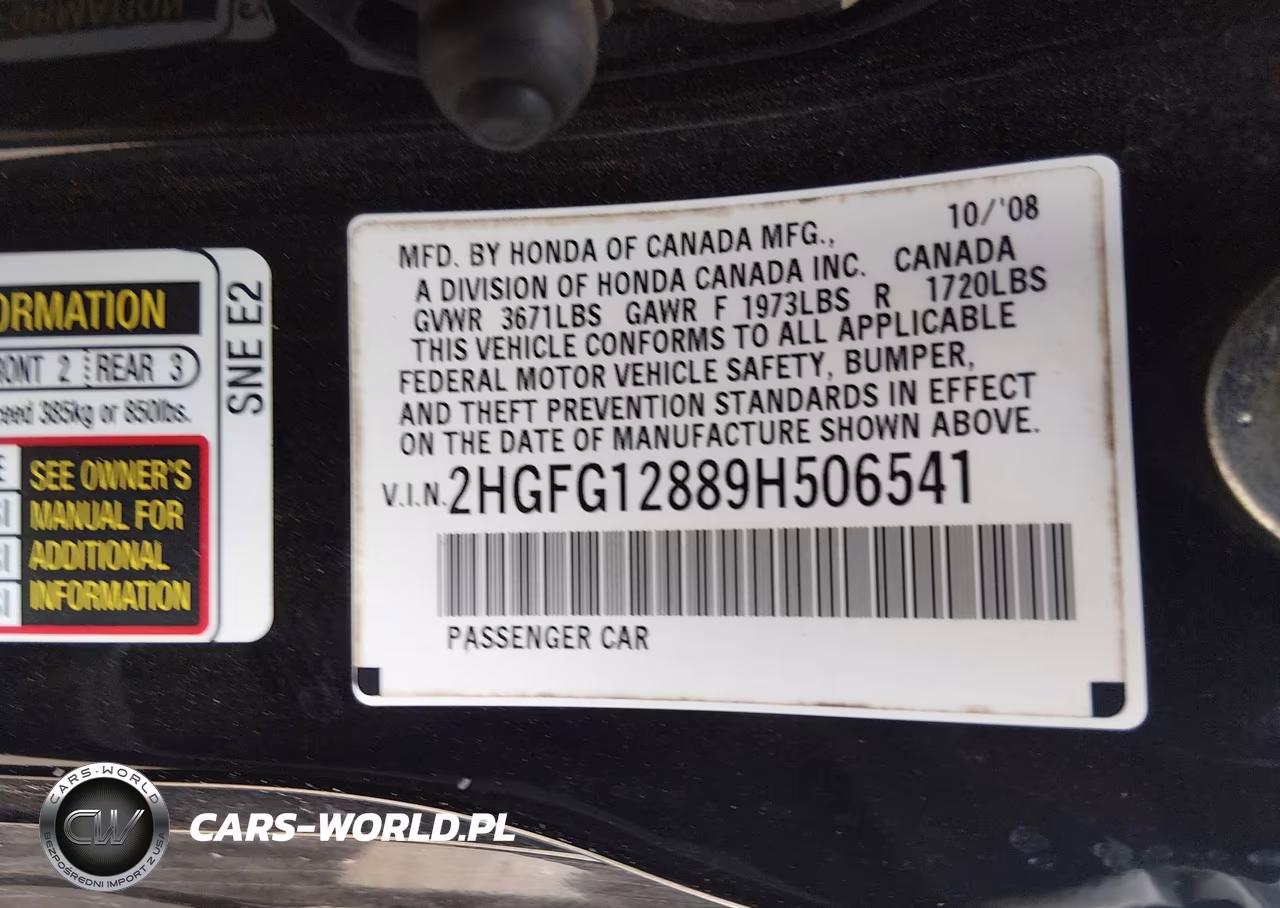 2009 Honda Civic Ex VIN:2HGFG12889H506541 - 9
