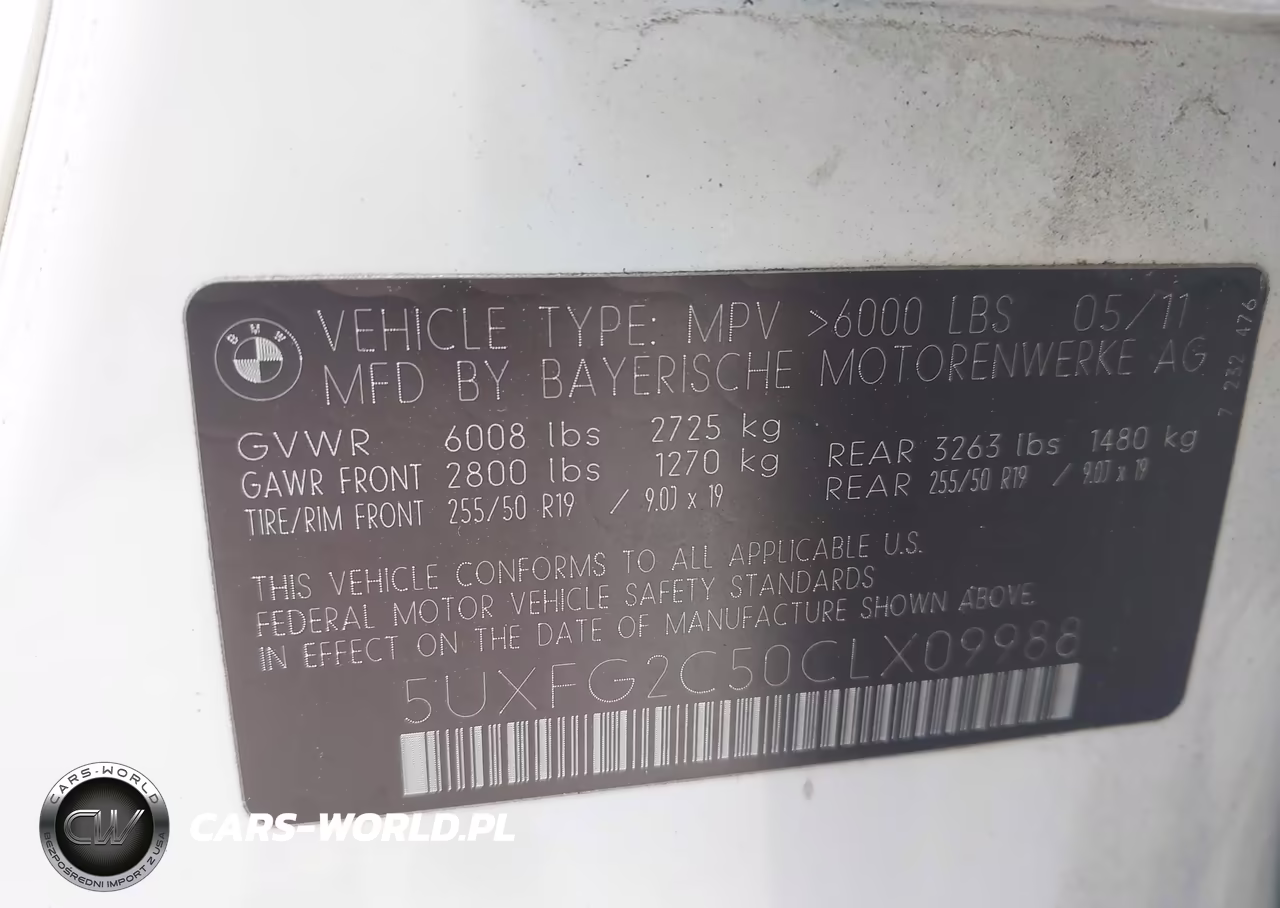 2012 BMW X6 xDrive35I VIN:5UXFG2C50CLX09988 - 9