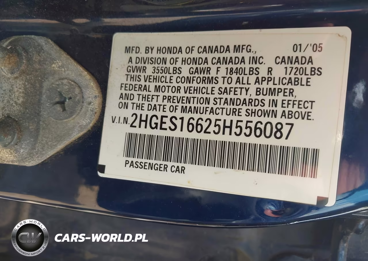 2005 Honda Civic Lx VIN:2HGES16625H556087 - 9