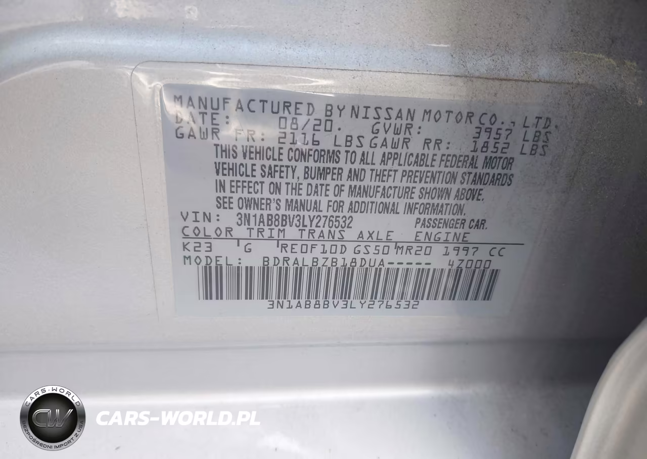 2020 Nissan Sentra S Xtronic Cvt VIN:3N1AB8BV3LY276532 - 9