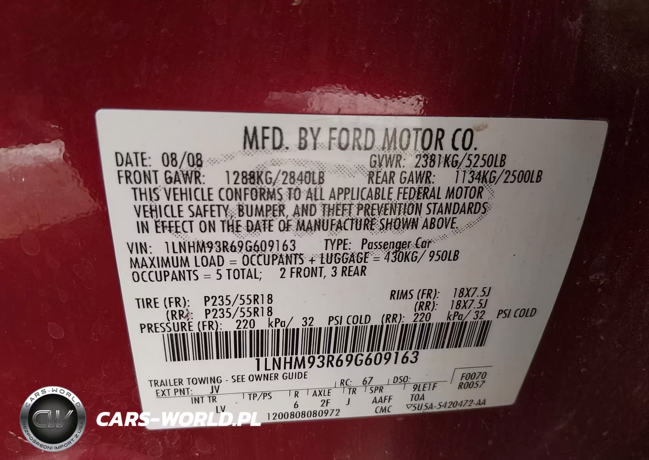 2009 Lincoln Mks VIN:1LNHM93R69G609163 - 9