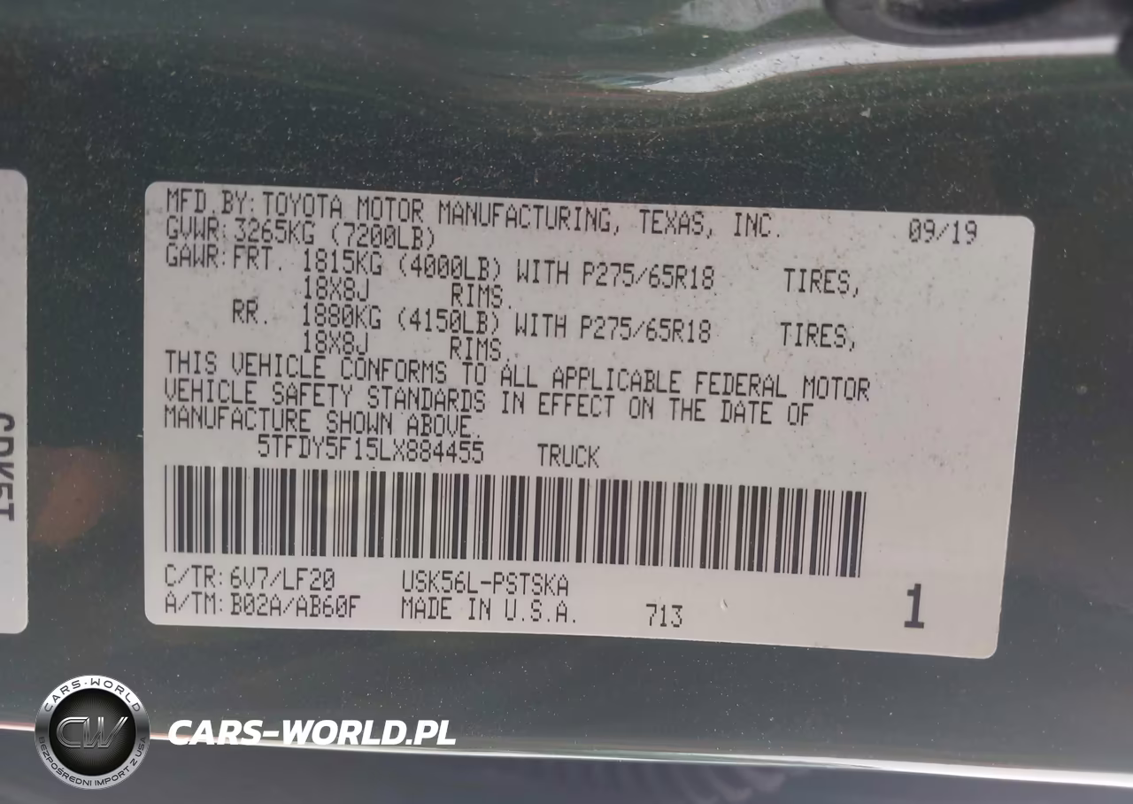2020 Toyota Tundra Trd Pro VIN:5TFDY5F15LX884455 - 9