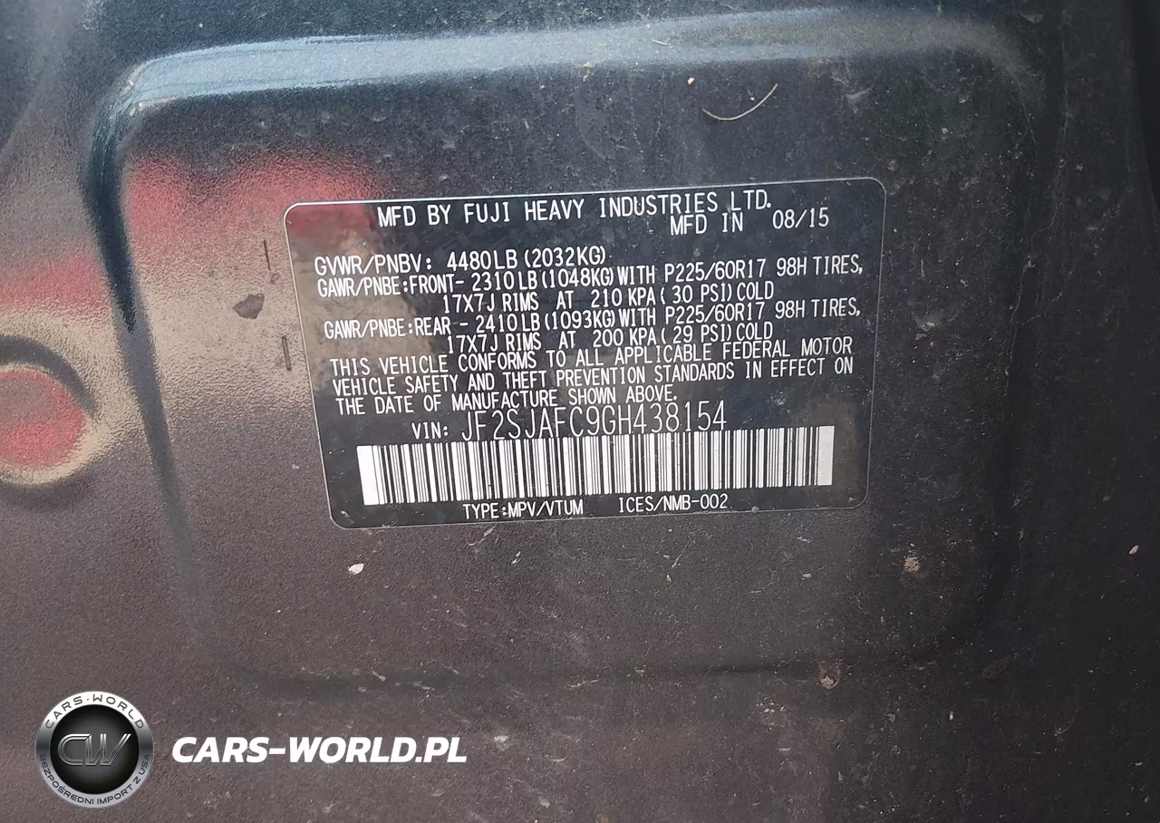 2016 Subaru Forester 2.5I Premium VIN:JF2SJAFC9GH438154 - 9