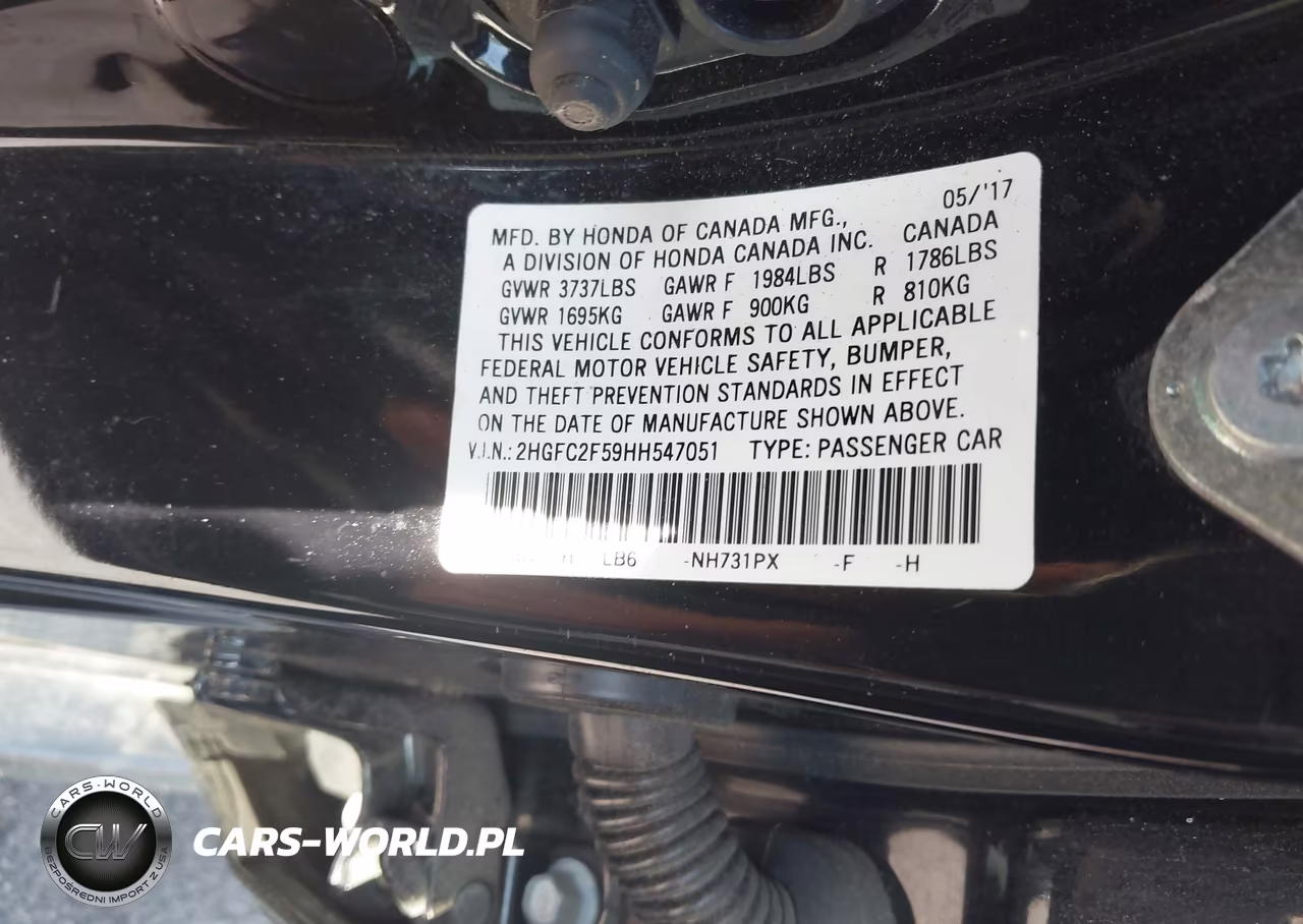 2017 Honda Civic Lx VIN:2HGFC2F59HH547051 - 9