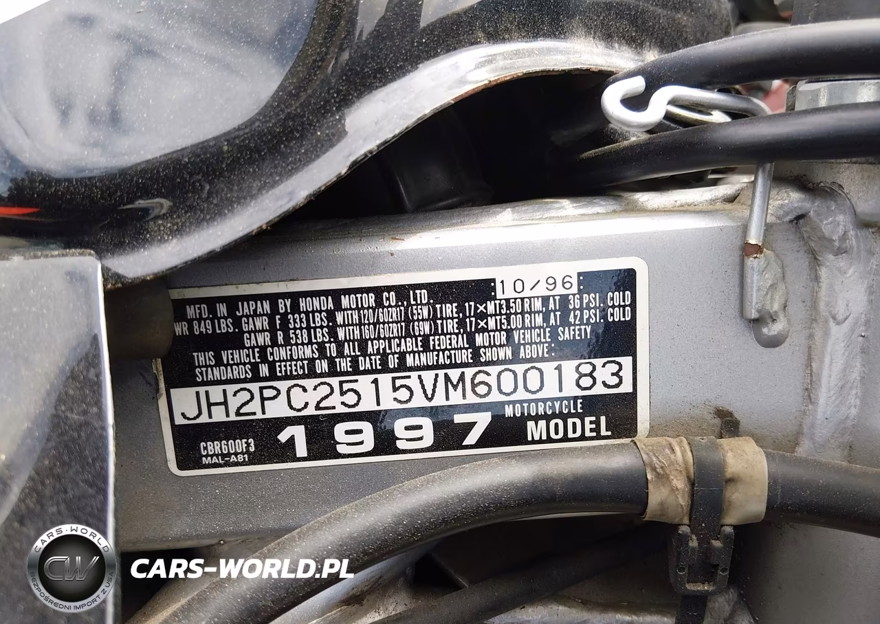 1997 Honda Cbr600 F3 VIN:JH2PC2515VM600183 - 9