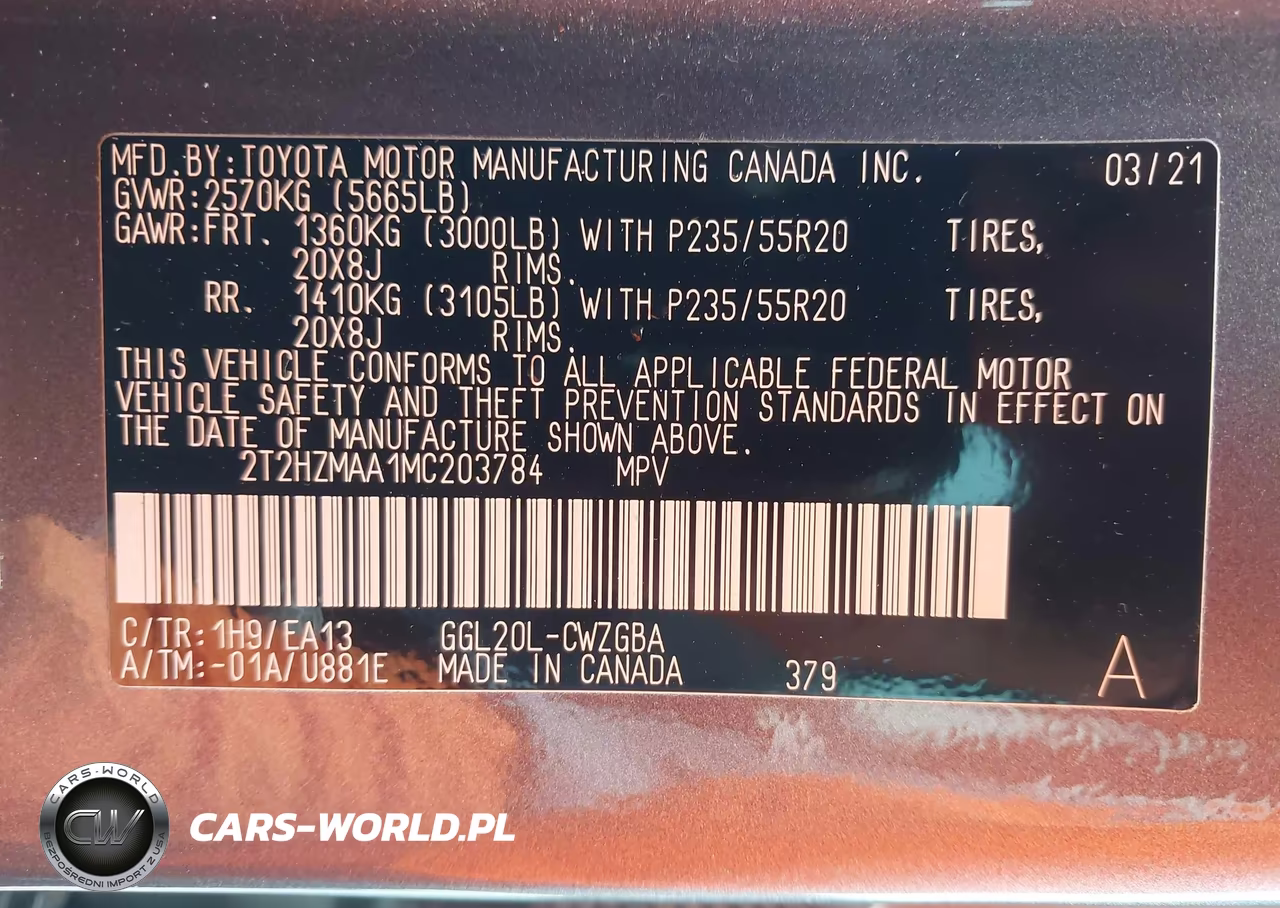 2021 Lexus Rx 350 VIN:2T2HZMAA1MC203784 - 9