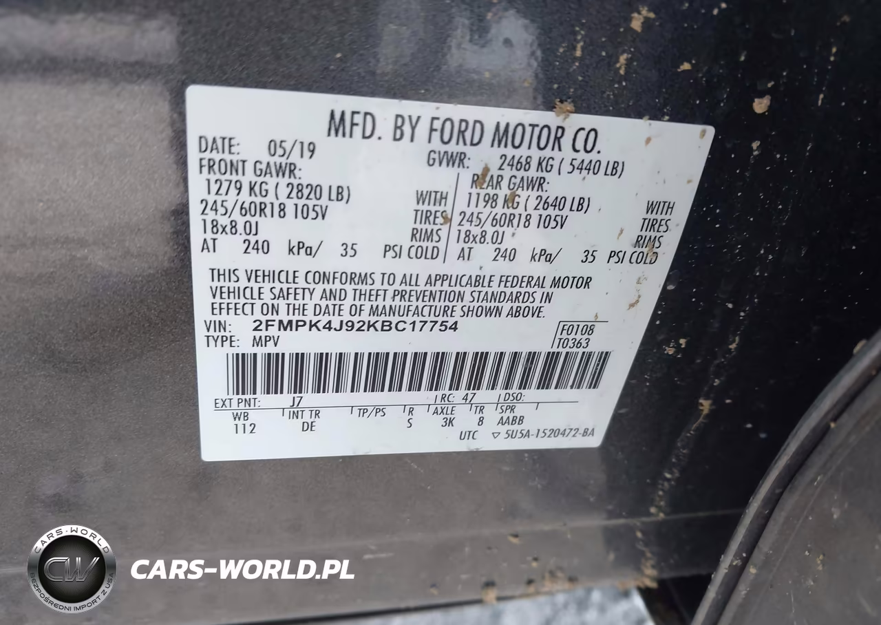 2019 Ford Edge Sel VIN:2FMPK4J92KBC17754 - 9