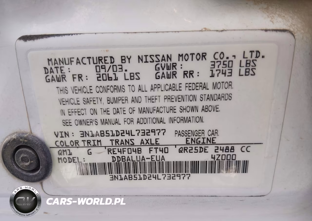 2004 Nissan Sentra Se-R VIN:3N1AB51D24L732977 - 9
