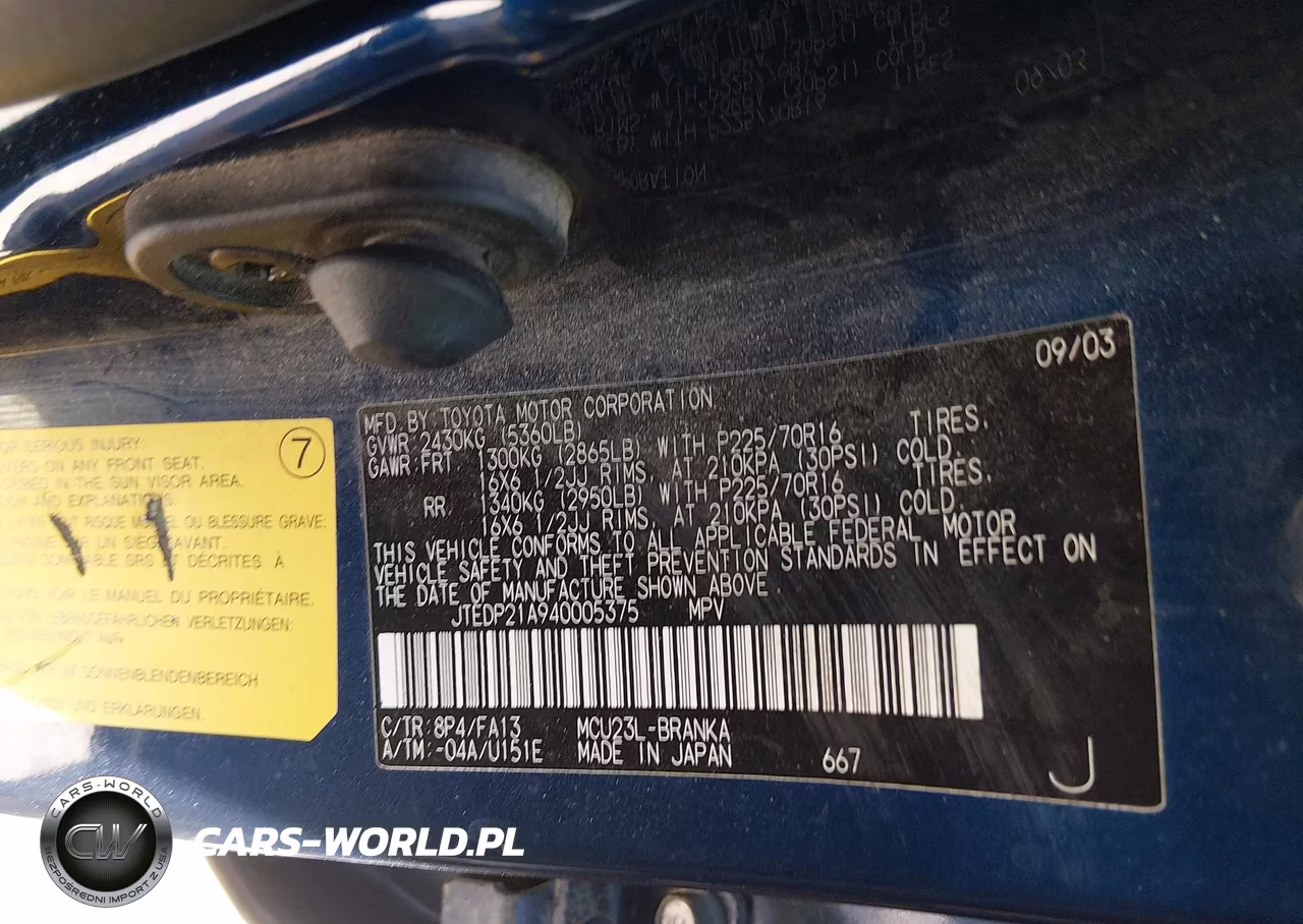 2004 Toyota Highlander V6 VIN:JTEDP21A940005375 - 9
