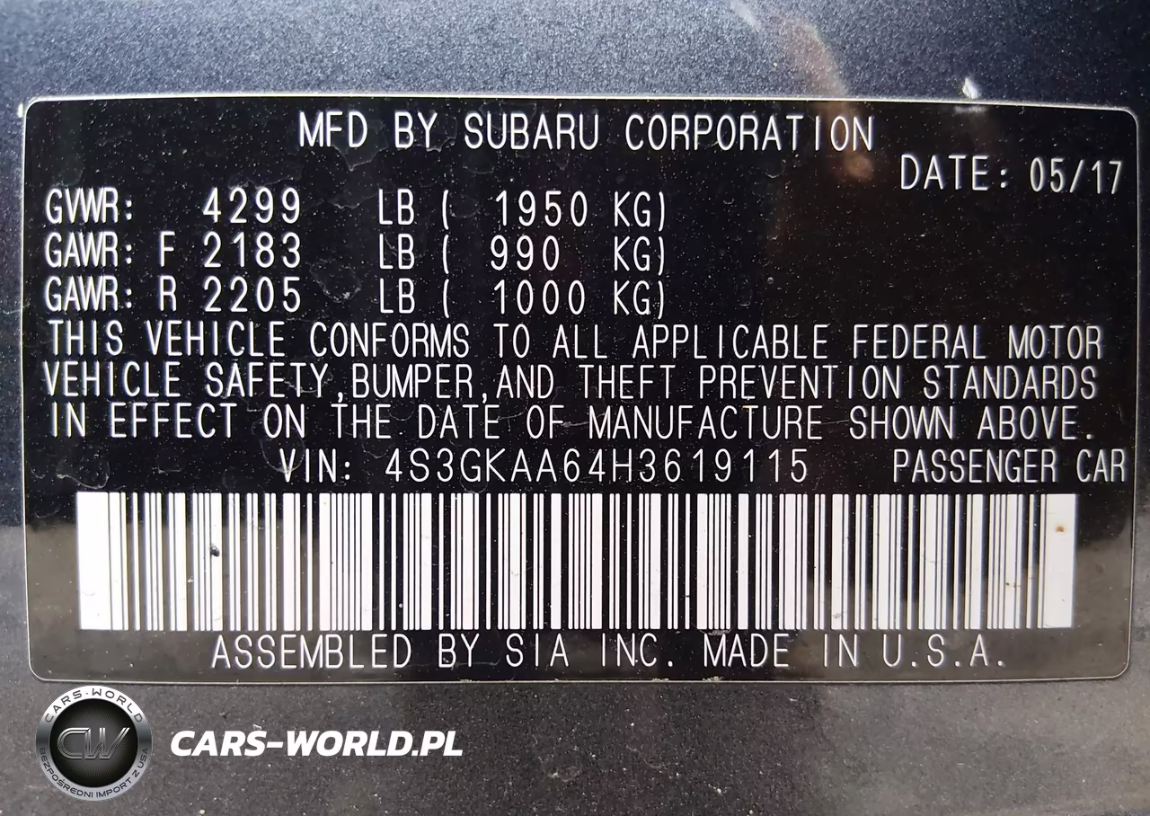 2017 Subaru Impreza 2.0I VIN:4S3GKAA64H3619115 - 9