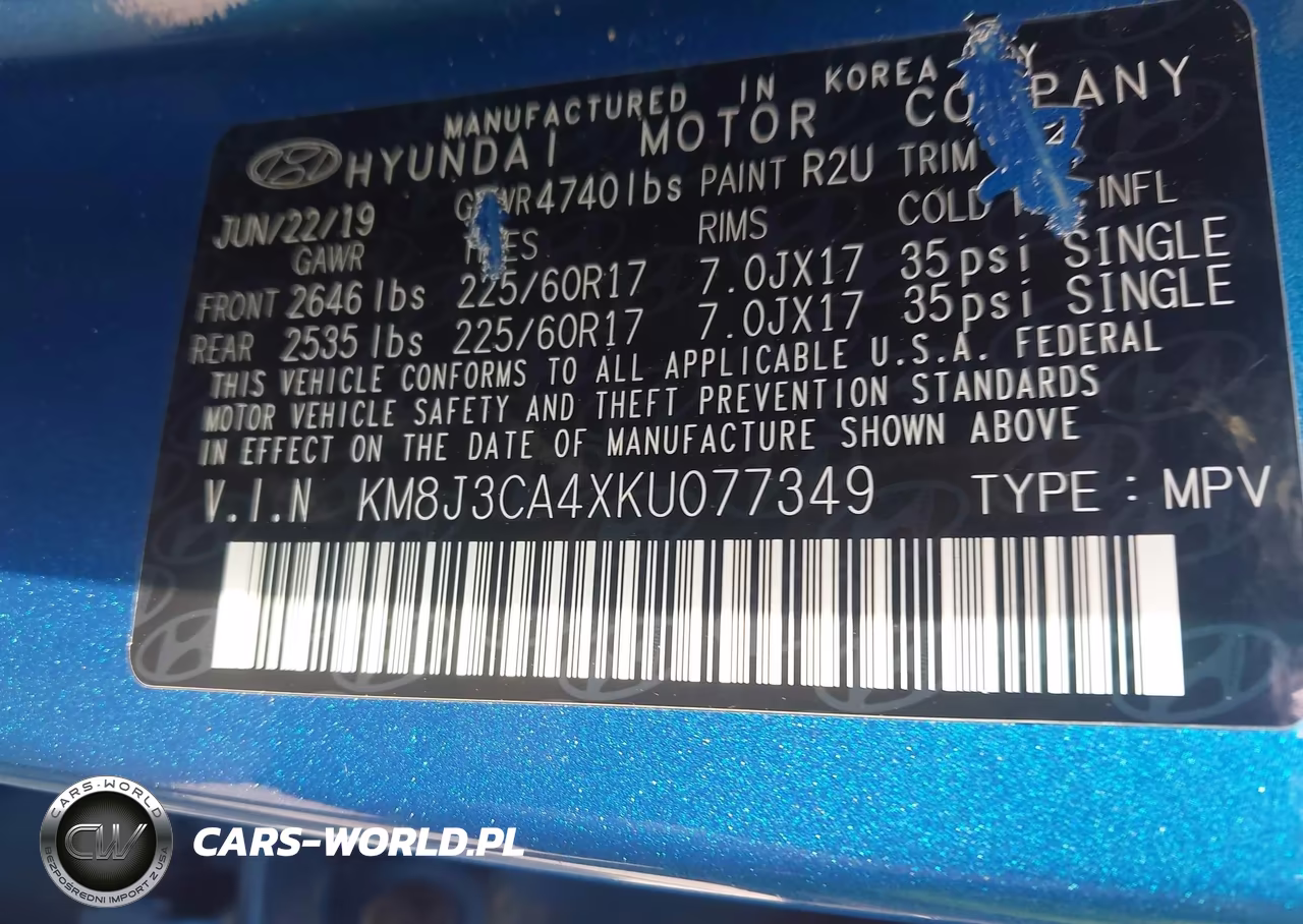 2019 Hyundai Tucson Value VIN:KM8J3CA4XKU077349 - 9
