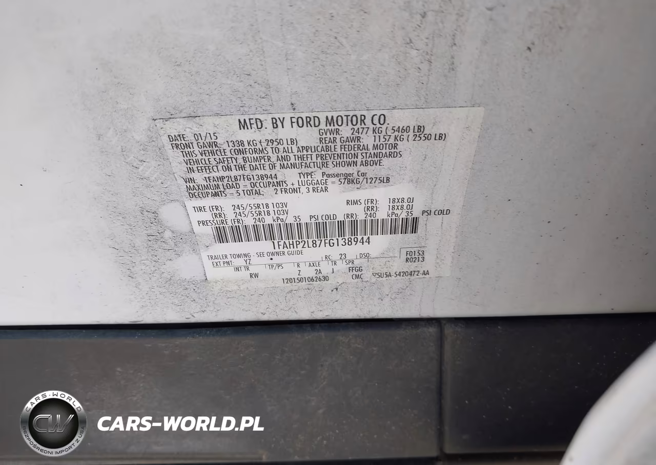 2015 Ford Police Interceptor VIN:1FAHP2L87FG138944 - 9
