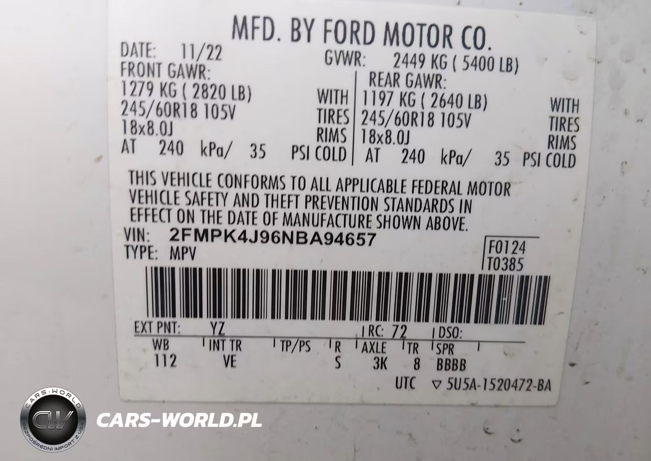 2022 Ford Edge Sel-St-Line VIN:2FMPK4J96NBA94657 - 9