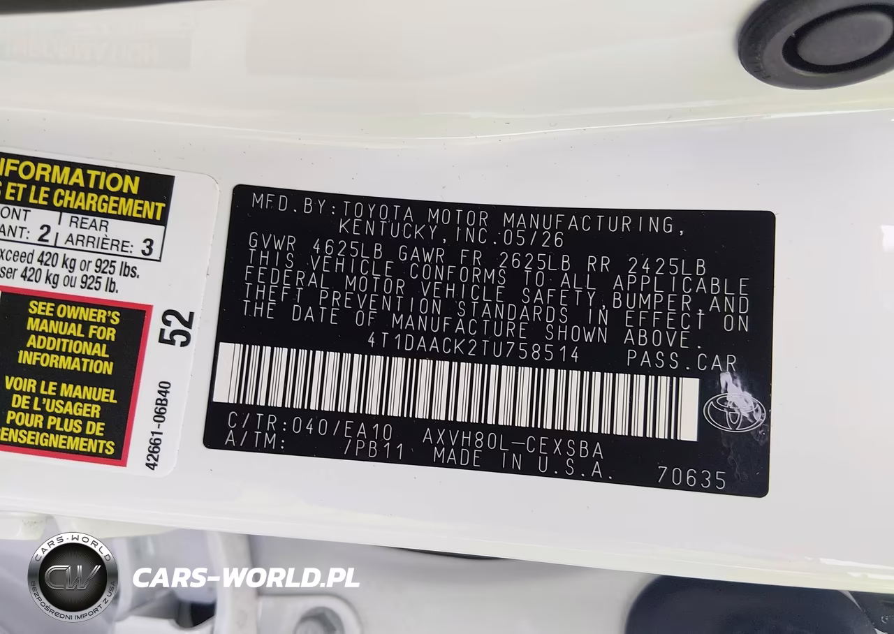 2026 Toyota Camry Se VIN:4T1DAACK2TU758514 - 9