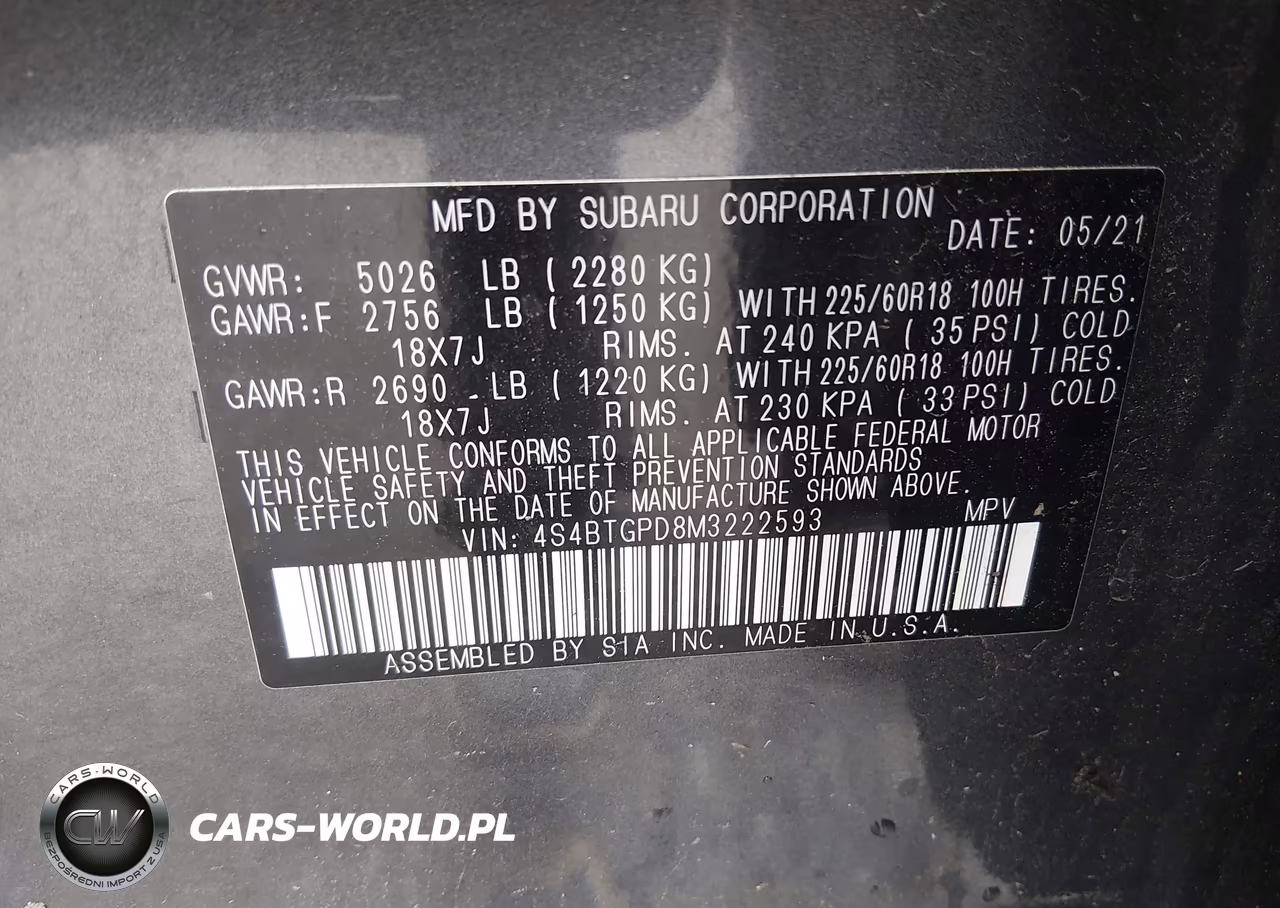 2021 Subaru Outback Touring Xt VIN:4S4BTGPD8M3222593 - 9