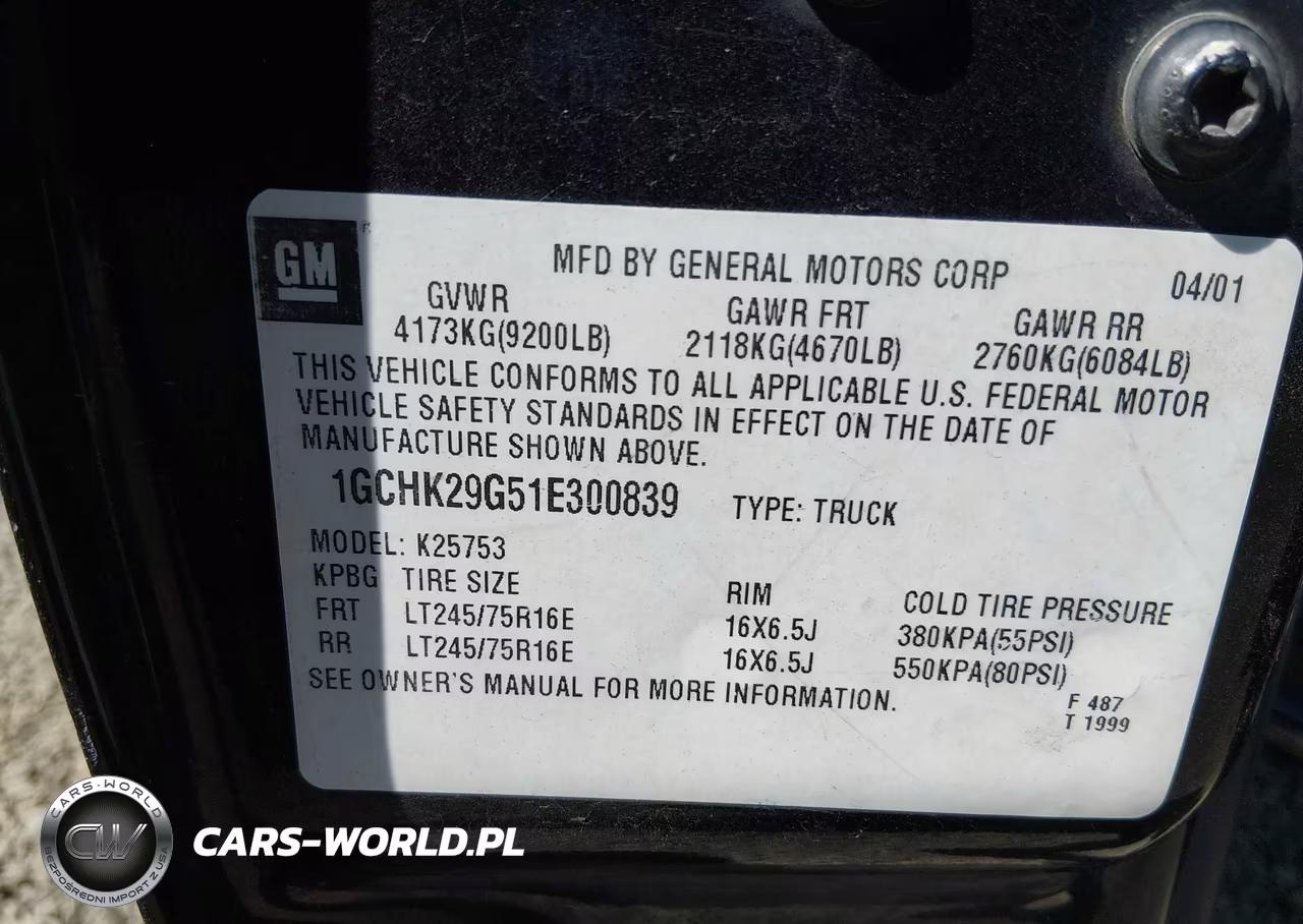 2001 Chevrolet Silverado 2500Hd Ls VIN:1GCHK29G51E300839 - 9
