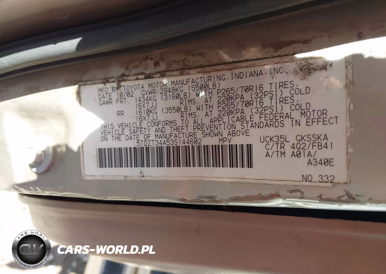 2003 Toyota Sequoia Sr5 V8 VIN:5TDZT34A53S144602 - 9